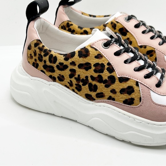 Hush Bennett Trainers Pony Hair Leopard Print Pink& White Size 36 UK 3 - Picture 9 of 9